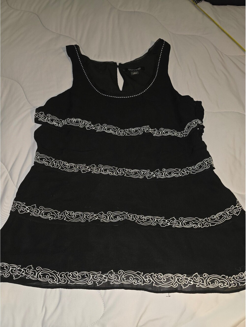 White House Black Market Tiered Ruffled Sleeveless Tank Top Women's Size S